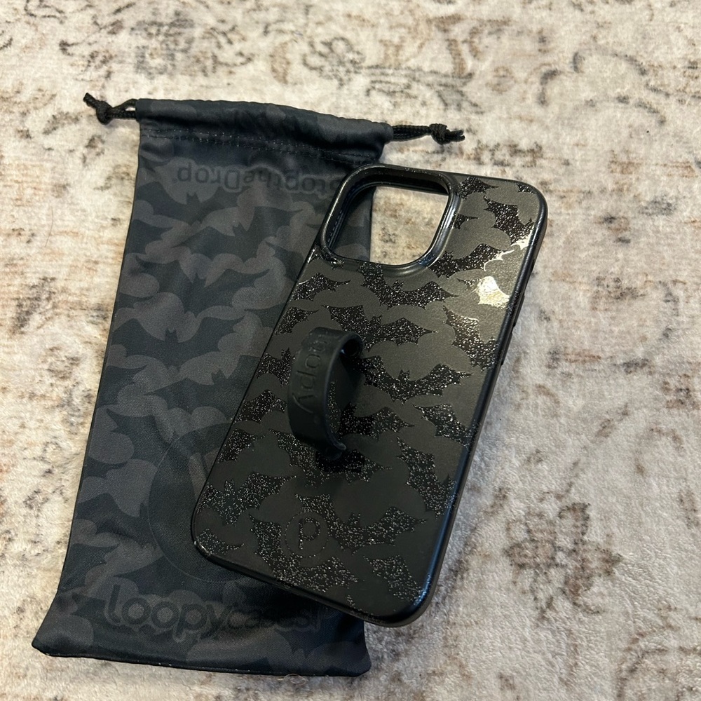 Loopy Case Glitter Bat Design Phone Case